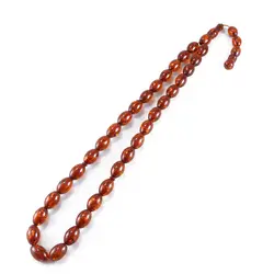 تسبیح پودر کهربا ۳۳ دانه عسلی با عطر لیمو کد T1058