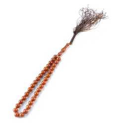 تسبیح پودر کهربا ۳۳ دانه نارنجی با عطر لیمو کد T1042