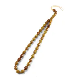 تسبیح پودر کهربا ۳۳ دانه زرد خردلی با عطر لیمو کد T1054
