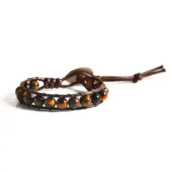 دستبند چشم ببر با چرم مصنوعی کد D95