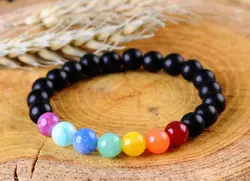 دستبند اونیکس و هفت چاکرا جیدیت کد D42