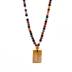 گردنبند ام البنین با مدال عقیق حکاکی شرف الشمس