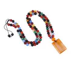 گردنبند ام البنین با مدال عقیق حکاکی شرف الشمس