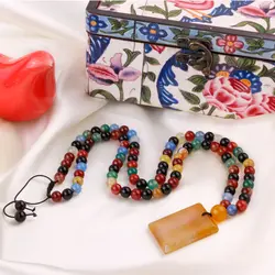 گردنبند ام البنین با مدال عقیق حکاکی شرف الشمس