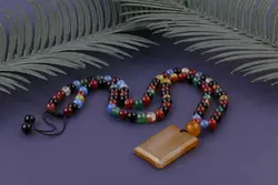 گردنبند ام البنین با مدال عقیق حکاکی شرف الشمس