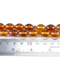 تسبیح پودر کهربا ۳۳ دانه عسلی با عطر لیمو کد T1036