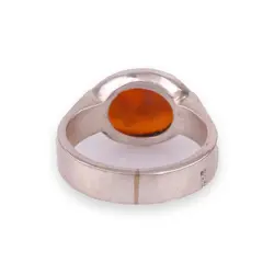 انگشتر نقره عقیق با حکاکی یا الله کوفی