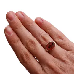 انگشتر نقره عقیق با حکاکی یا الله کوفی