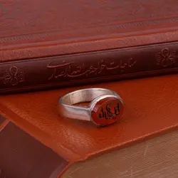 انگشتر نقره عقیق با حکاکی یا الله کوفی
