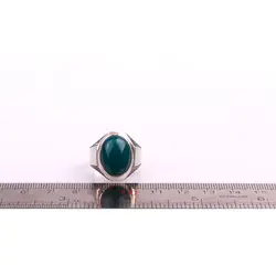 انگشتر نقره عقیق  سبز معدنی با حرز امام جواد (ع)