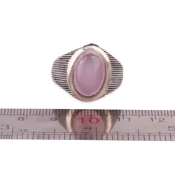 انگشتر نقره عقیق سوسنی معدنی با حرز امام جواد (ع)