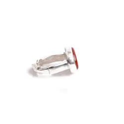 انگشتر نقره عقیق سرخ معدنی با حکاکی یا صاحب الزمان