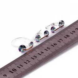 نیم ست نقره  توپاز هفت رنگ طرح الیانا