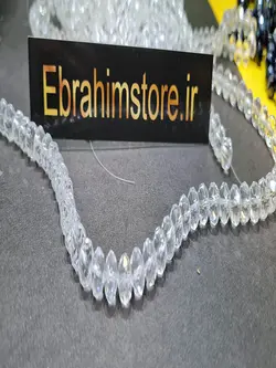 کریستال بندی سایز ۸ سفید شیشه ای ساده