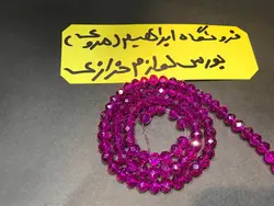 کریستال بندی سایز ۶ سرخابی شیشه ای