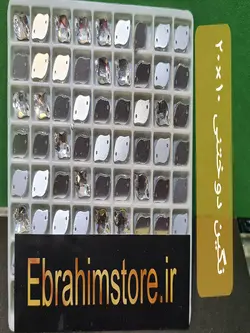 نگین شیشه دوختنی آ با کلاه سایز ۶*۱۲