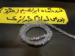 کریستال بندی سایز ۴ سفید شیشه ای هفت رنگ