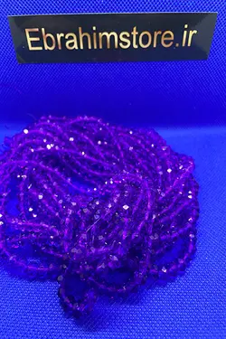 کریستال بندی سایز ۶ بنفش شیشه ای تیره