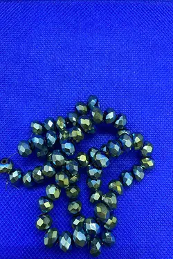 کریستال بندی سایز ۸ سبز متالیک جنگلی