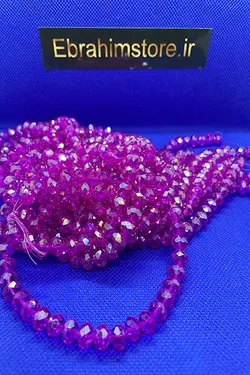 کریستال بندی سایز ۸ سرخابی هفت رنگ