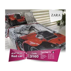 ست روتختی پنبه دوزی تک نفره زارا مدل Red car کد 3160 | هایپر کالای خانگی ایوان