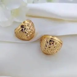 انگشتر زنانه برنجی، آبکاری طلا، طرح آوا