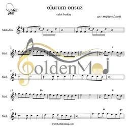 نت ملودیکا آهنگ Olurum Onsuz از Cahit Berkay