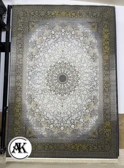 فرش 1200 شانه ترنج و لچک با حاشیه طلایی