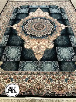 خرید فرش 700 شانه نیلوفر سرمه‌ای
