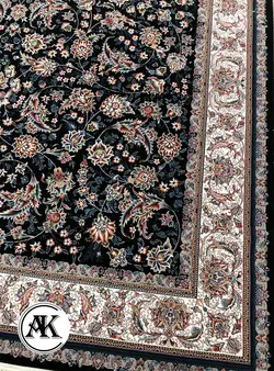 خرید فرش 700 شانه افشان تاج سرمه‌ای