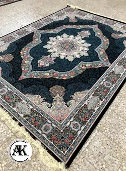 خرید فرش اکریلیک 700 شانه کارینا سرمه‌ای