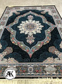 خرید فرش اکریلیک 700 شانه کارینا سرمه‌ای