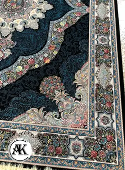 خرید فرش اکریلیک 700 شانه کارینا سرمه‌ای