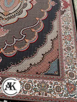 خرید فرش 700 شانه ماهی موج سرمه‌ای