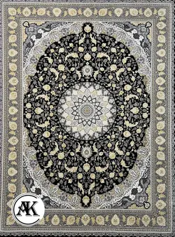 فرش 1200 شانه اصفهان سرمه‌ای