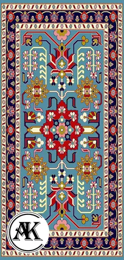 خرید گبه ماشینی کد 17 آبی