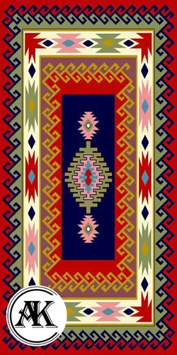خرید گبه ماشینی کد 25 سرمه‌ای
