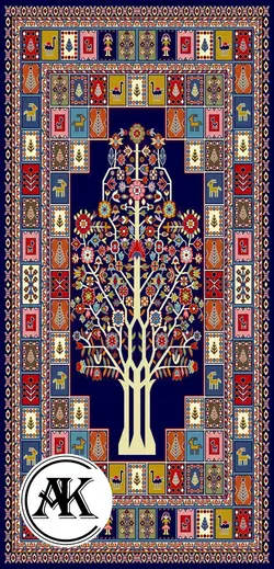 خرید گبه ماشینی کد 45 سرمه‌ای