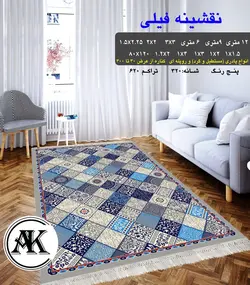 گلیم طرح نقشینه فیلی