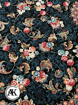 خرید فرش 700 شانه افشان الماس سرمه‌ای