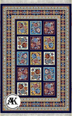 خرید گلیم طرح ارکیده سرمه ای کد 039