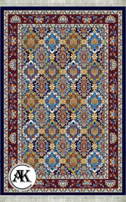 خرید گلیم طرح اسلیمی سرمه ای کد 046