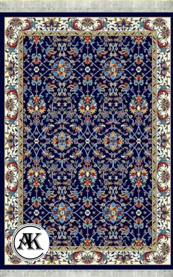 خرید گلیم طرح افشان سرمه ای کد 050
