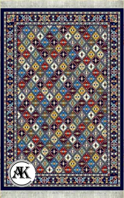 خرید گلیم طرح الماس سرمه ای کد 056
