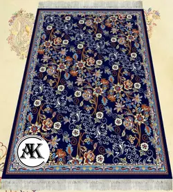 خرید گلیم طرح پیچک سرمه ای کد 090
