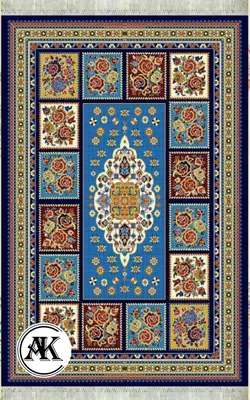 خرید گلیم طرح عرفان سرمه ای کد 049