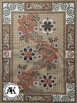 خرید گلیم طرح گلدار بادامی کد 09
