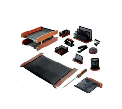 ست لوازم اداری رومیزی 13 تکه چوب و فلز شهاب تحریر