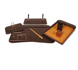 ست لوازم اداری رومیزی چرمی 8 تکه کد 3