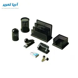 ست رومیزی اداری 8 تکه چوب و فلز جهان نما